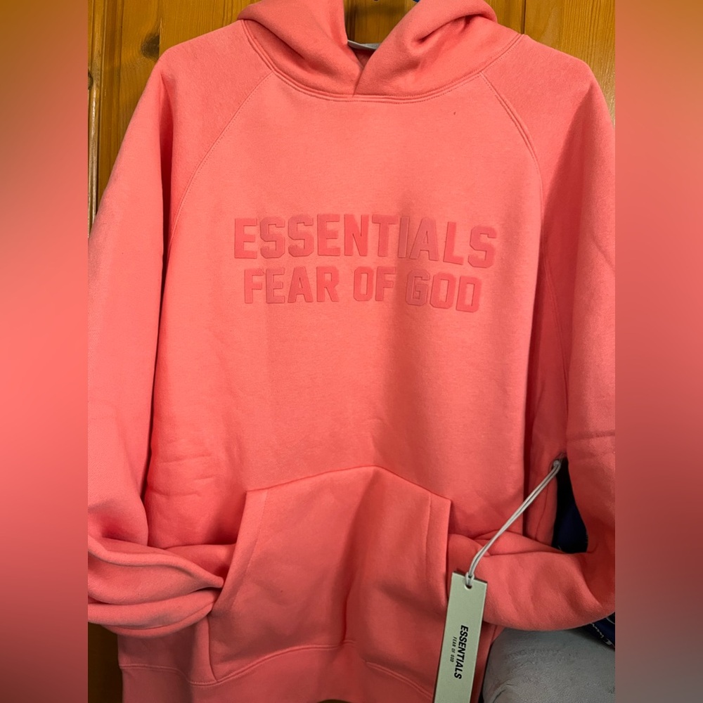 Essentials Fear of God Pink Hoodie